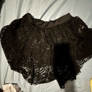 Black mesh designed ballerina skirt